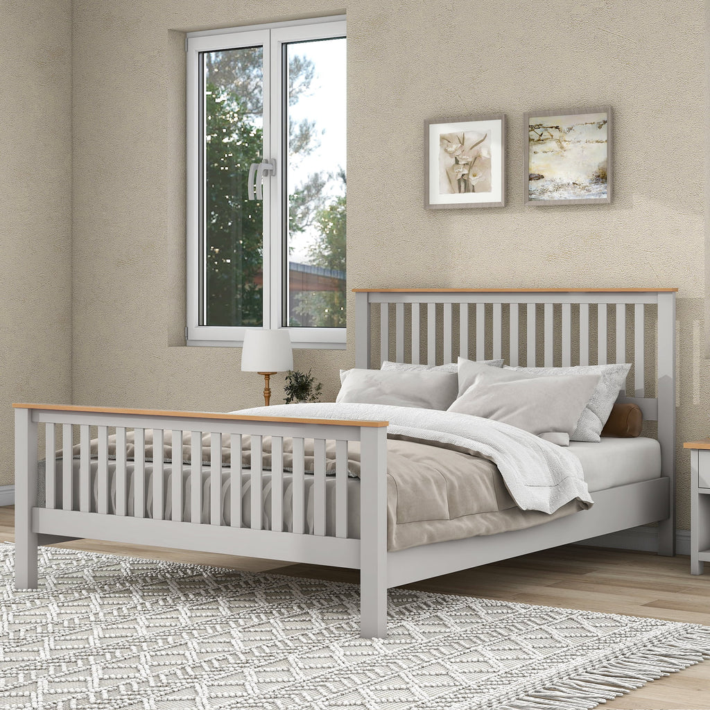 Queen Platform Bed with Oak Top R92080