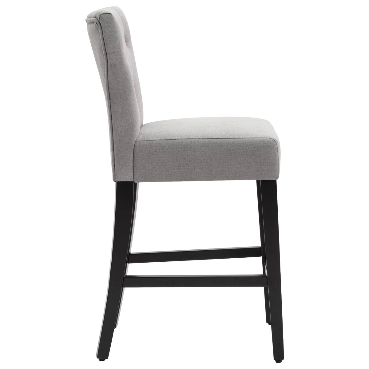 Gray Set of 2 Wood and Fabric Bar Stool S7612