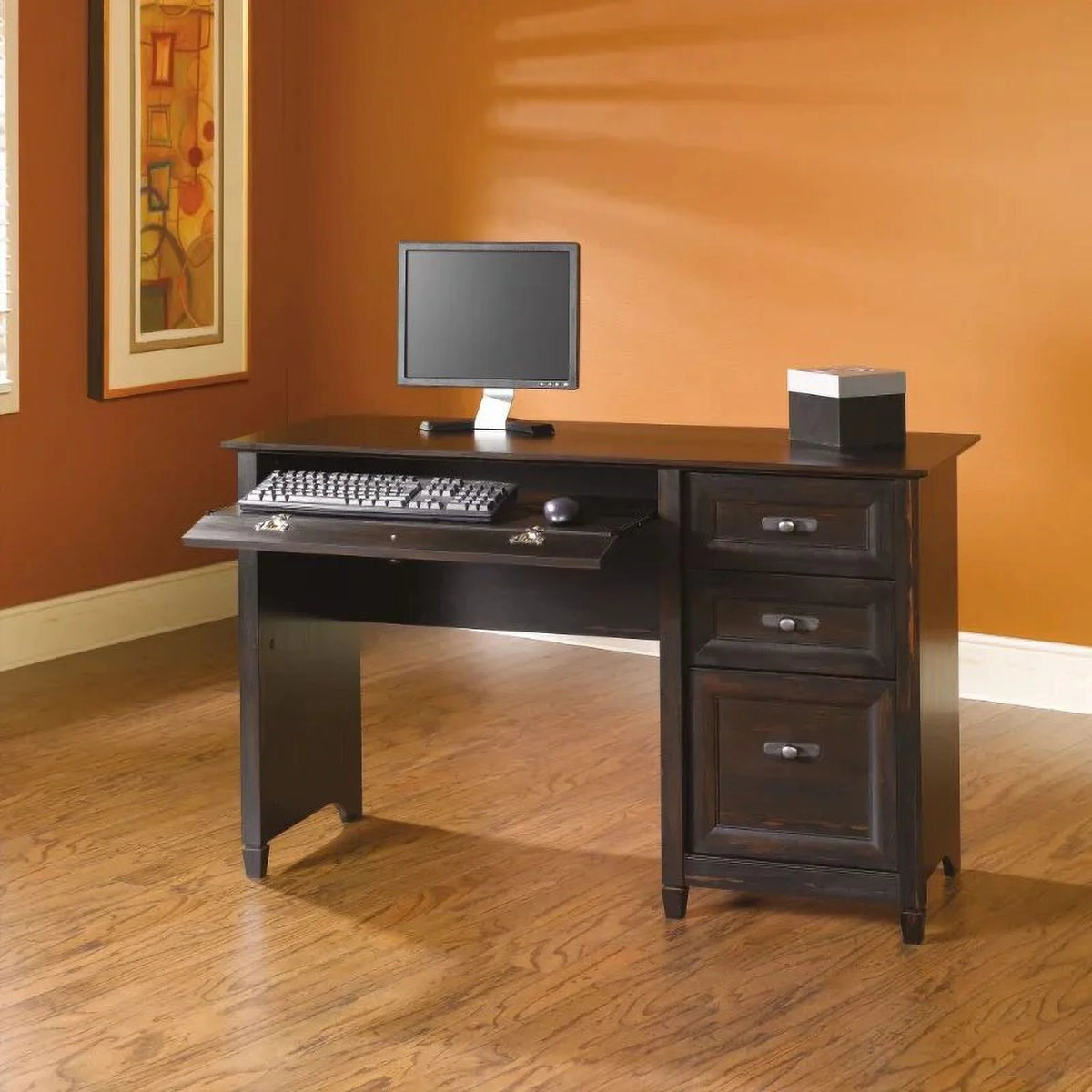 Antiqued Black Paint Finish Computer Desk O3938