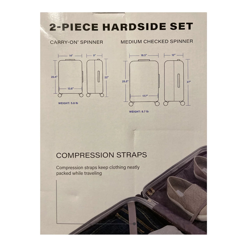 Hardside Spinner Luggage 2 Piece Set Silver K53237