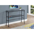 Black Glass Console Table with Storage K88739