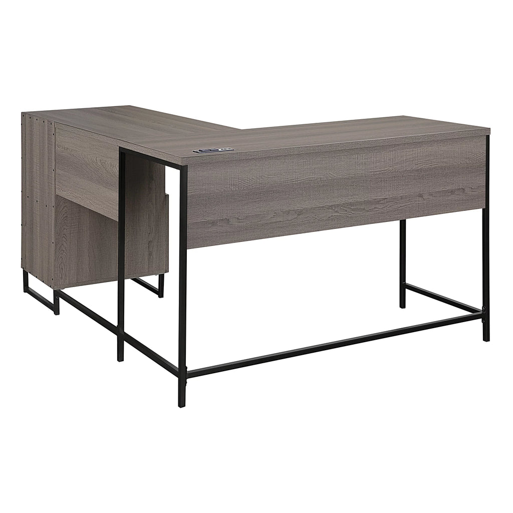 L-Shape Desk with Power and Storage M90572