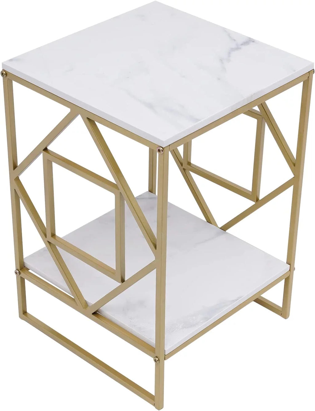 2-Tier Metal Nightstands with Storage Shelf M943576