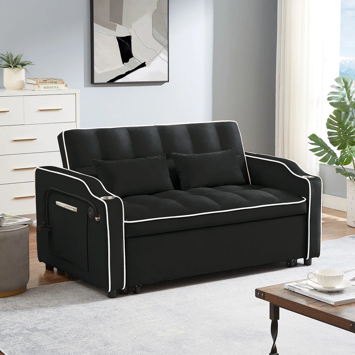 Oversized Convertible Sleeper Sofa Chair Bed E559
