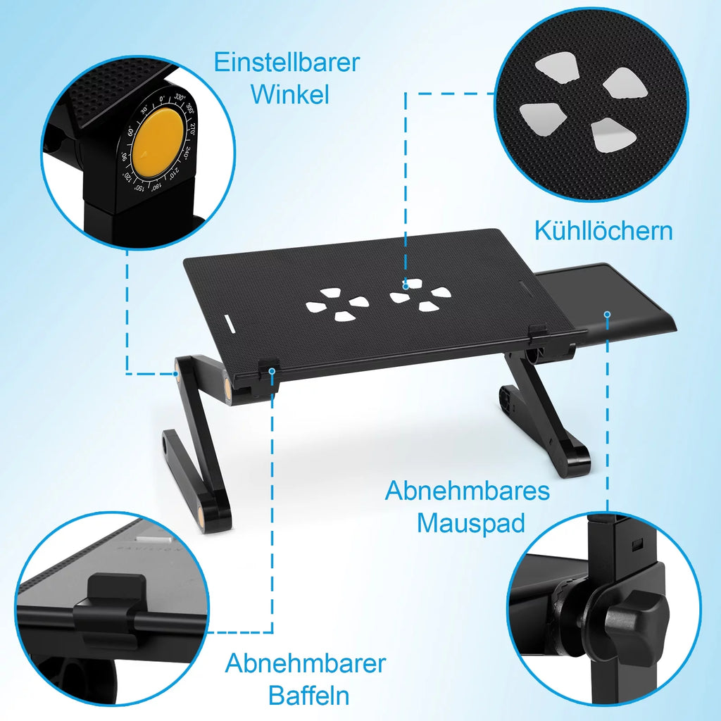 Black Adjustable Folding Laptop Desk Z8157