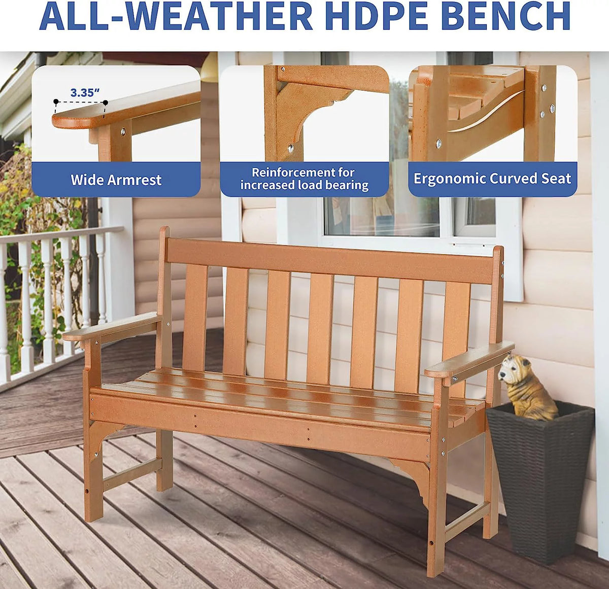 HDPE All Weather 2-Person Outdoor Bench O920