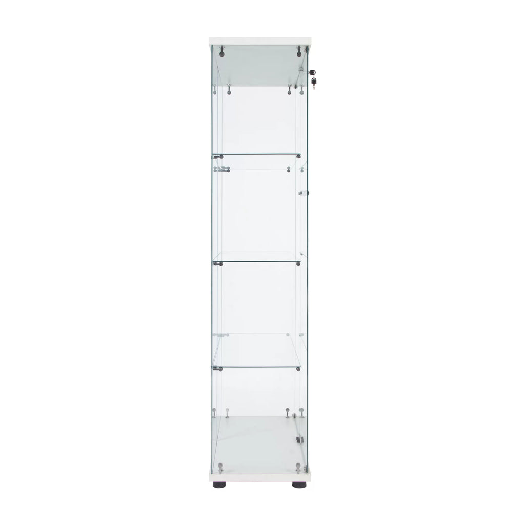 White Two Door Glass Cabinet with 4 Shelves U12612