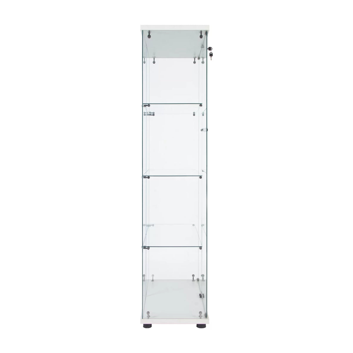 White Two Door Glass Cabinet with 4 Shelves U12612