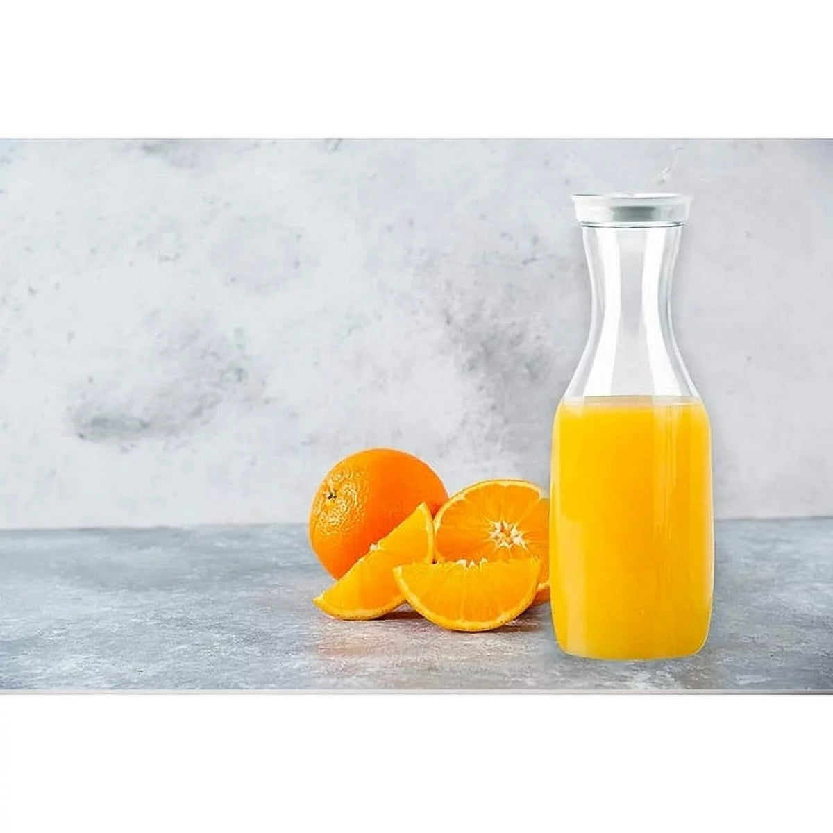 4 Large Water Carafes with Flip Top Lid, 50 oz Each, BPA Free Plastic Pitcher G68855