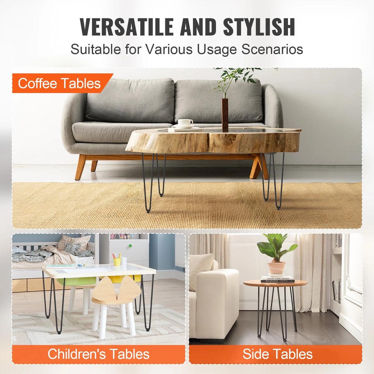 16" Solid Metal Heavy Duty Furniture Legs R238913