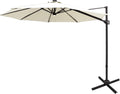 10 ft Cantilever Offset Patio Umbrella with Solar LED Lights Y277316