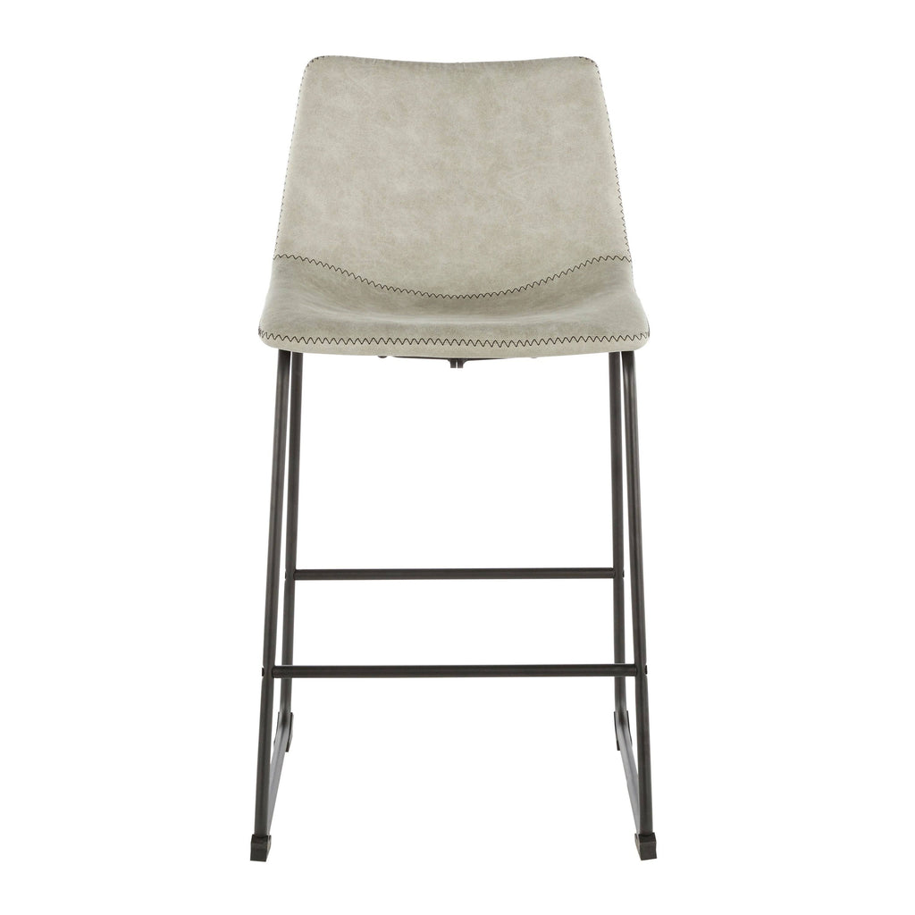 Green Faux Leather Counter Stool Set of 2 G613175