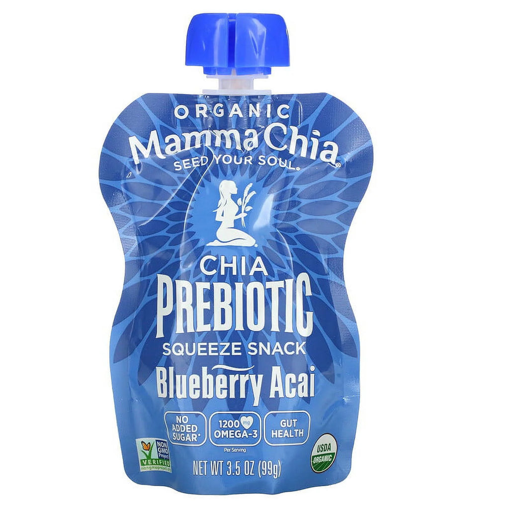 Organic Chia Prebiotic Squeeze Blueberry Acai 3.5 oz Pack of 2 E673155