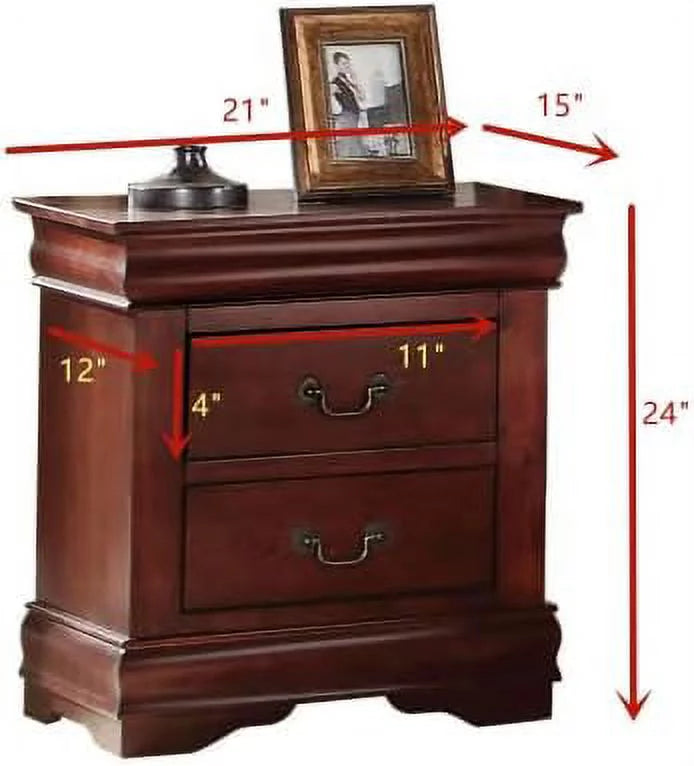 2 Drawer Cherry Nightstand O385843
