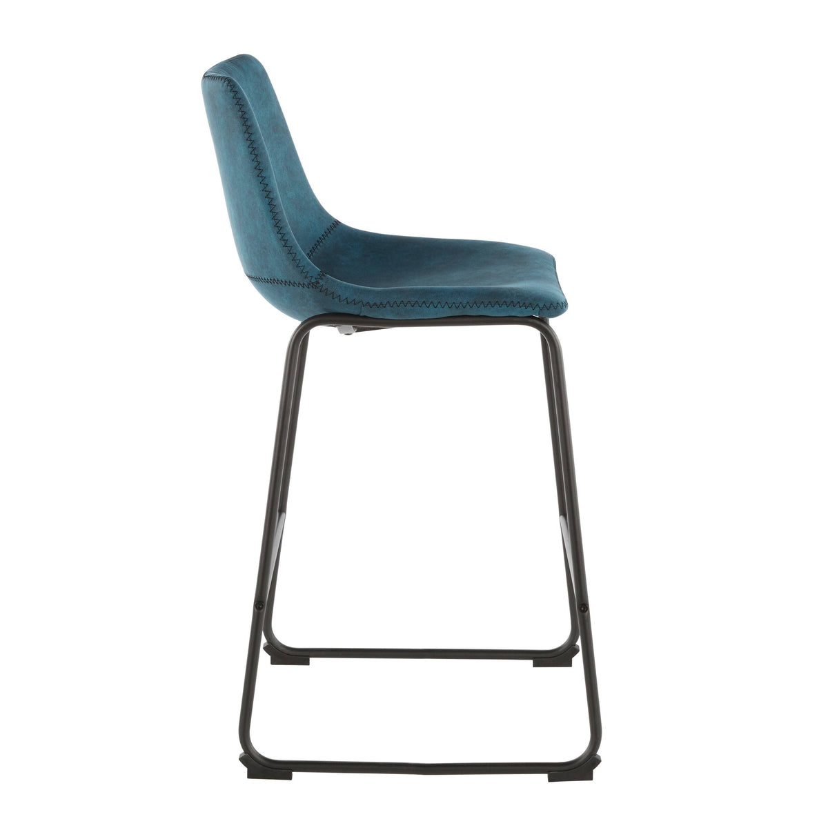Green Faux Leather Counter Stool Set of 2 G613175