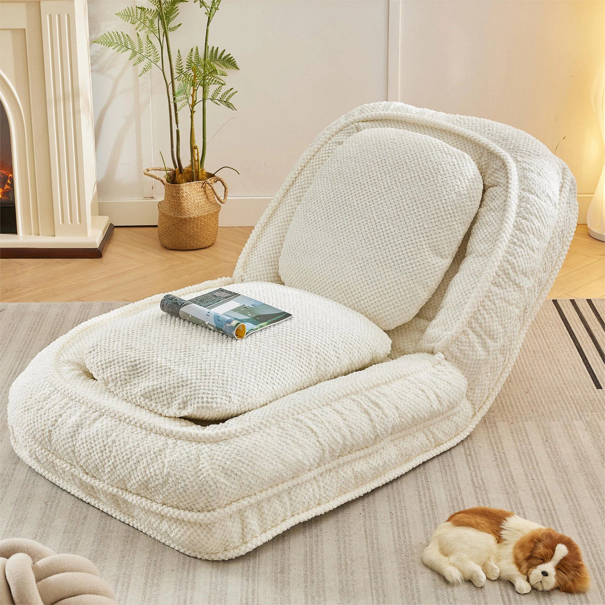 White Lazy Sofa Floor Couch I7260