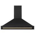 48 in. Black Stainless Steel Range Hood with Gold Handle H20110