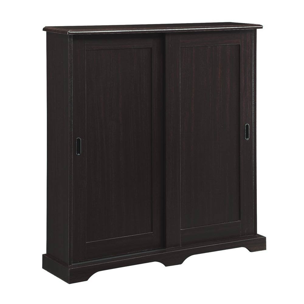 Dark Cherry Wood Media Storage Cabinet Q928