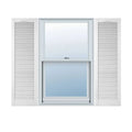 Vinyl Cathedral Top Open Louver Shutters I53559