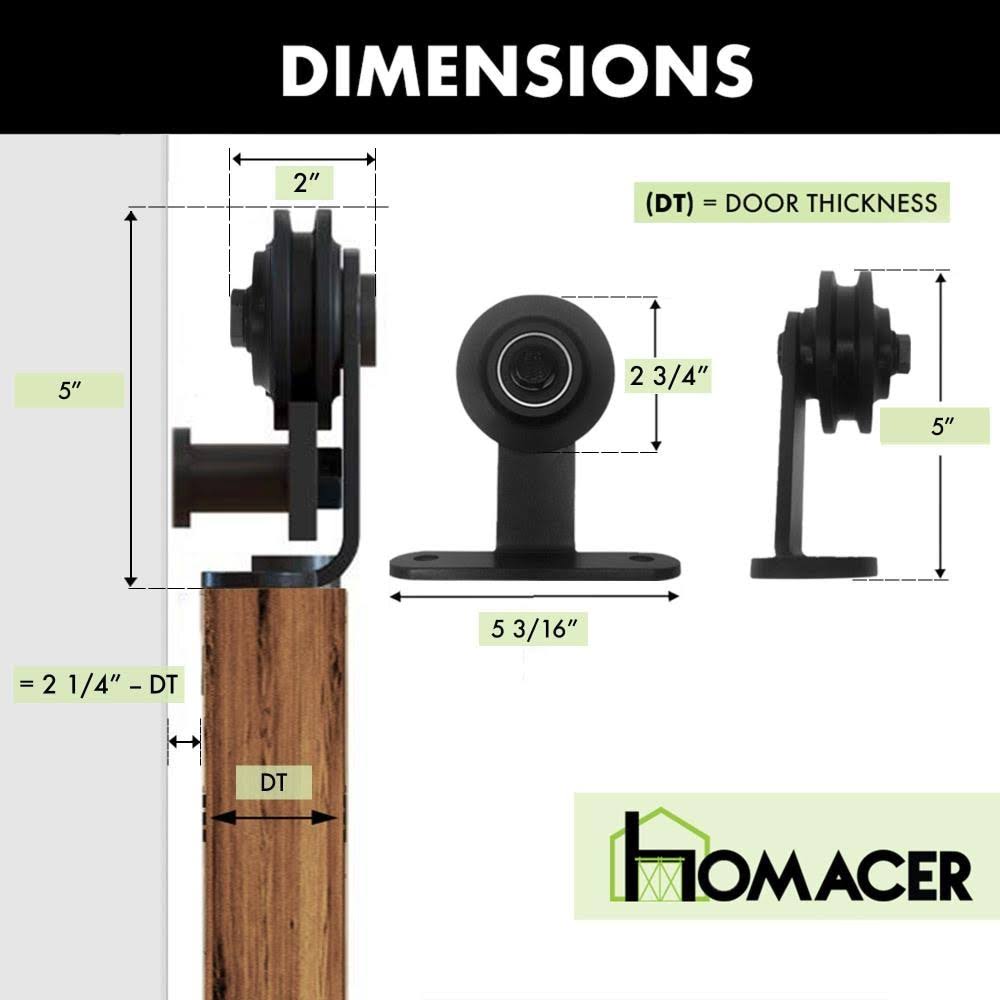 Black 18 ft. Sliding Barn Door Hardware Kit X9723