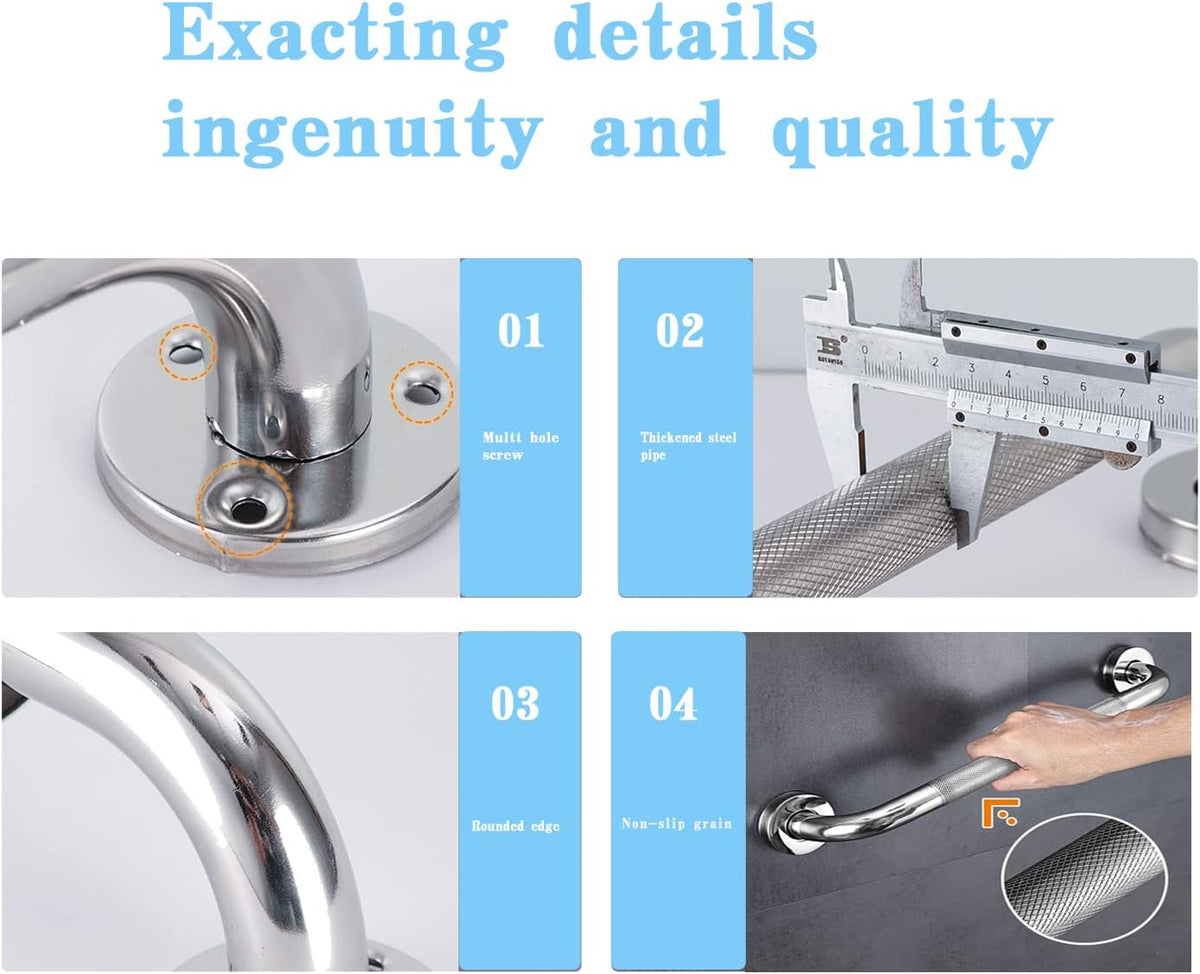 12 Inch Chrome Stainless Steel Shower Grab Bars X268309