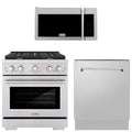 30 in. Stainless Steel Gas Range Microwave and Dishwasher Package O431493