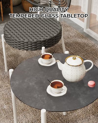 3 Piece Wicker Patio Bistro Furniture Set C72329