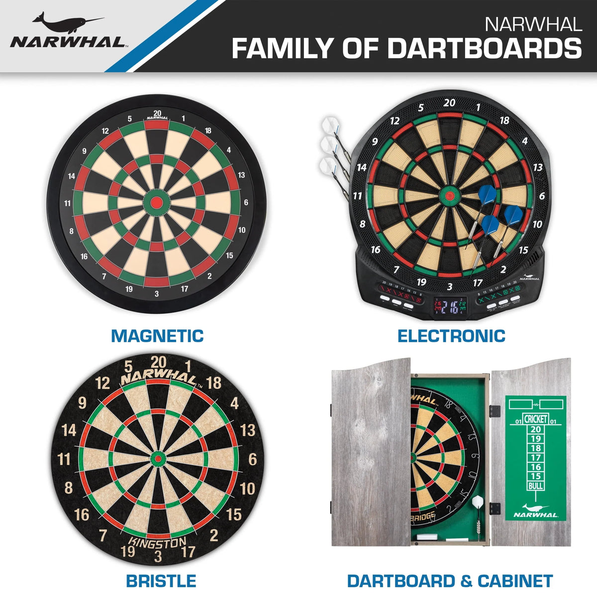 18 in Dartboard and Cabinet Set with 6 Steel Tip Darts H16803