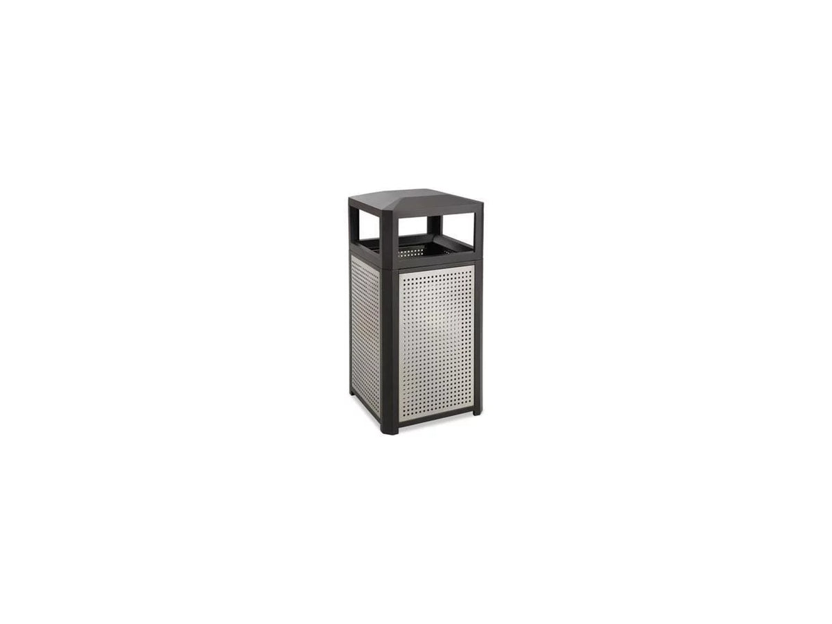Steel Waste Container 15gal Black C73735