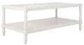 White Coffee Table with Storage Shelf Y1355