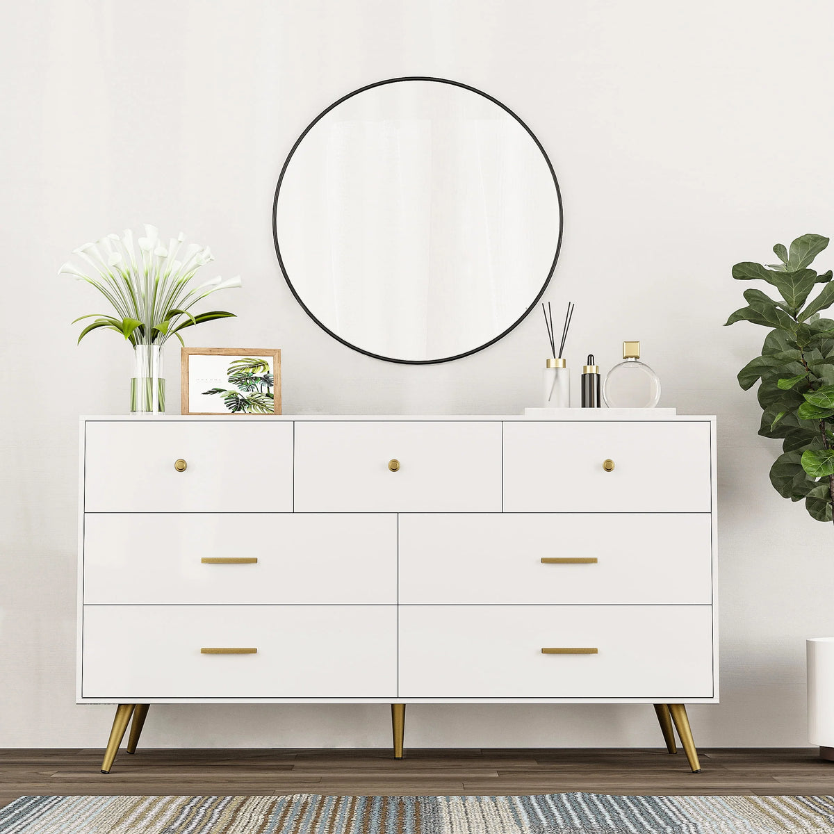 Black 3 Drawer Wood Dresser A434676