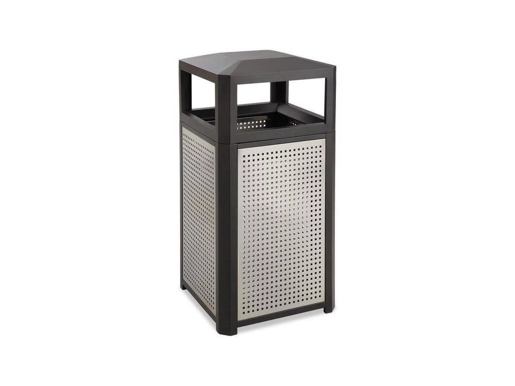 Steel Waste Container 15gal Black C73735