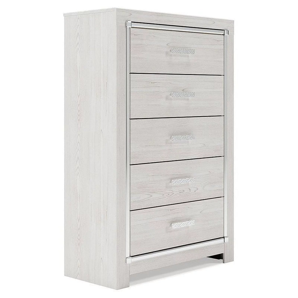 White 5 Drawer Chest X45055