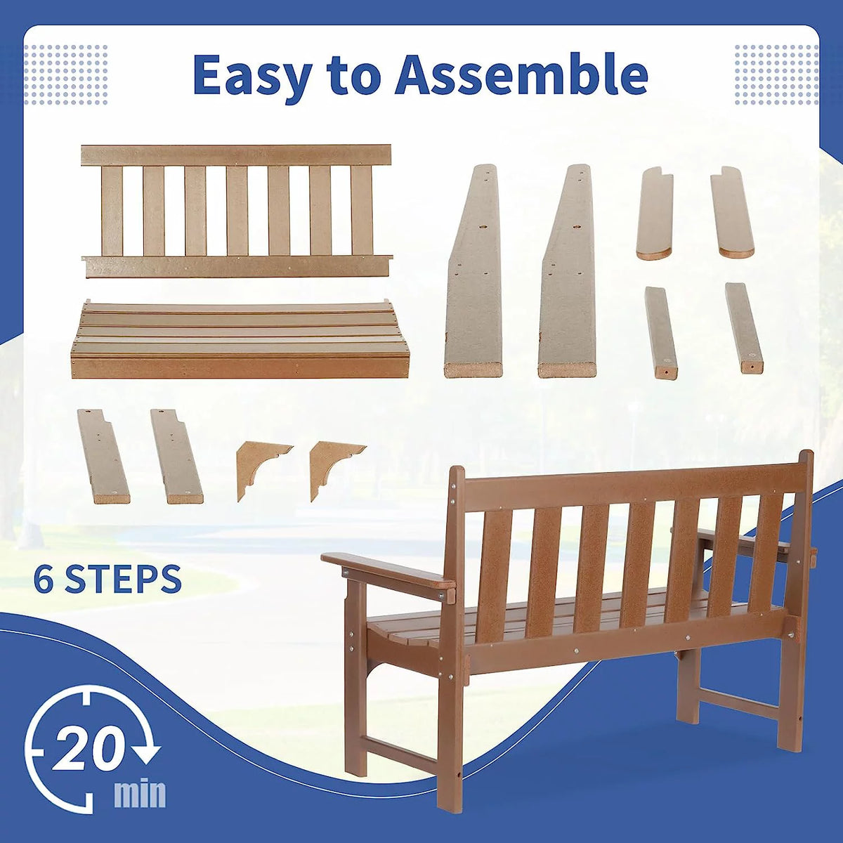 HDPE All Weather 2-Person Outdoor Bench O920