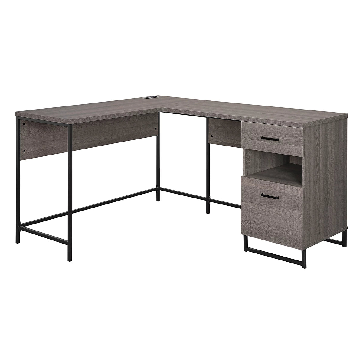 L-Shape Desk with Power and Storage M90572