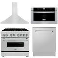 36 in. Dual Fuel Range, Range Hood, Microwave Drawer, Dishwasher K36180