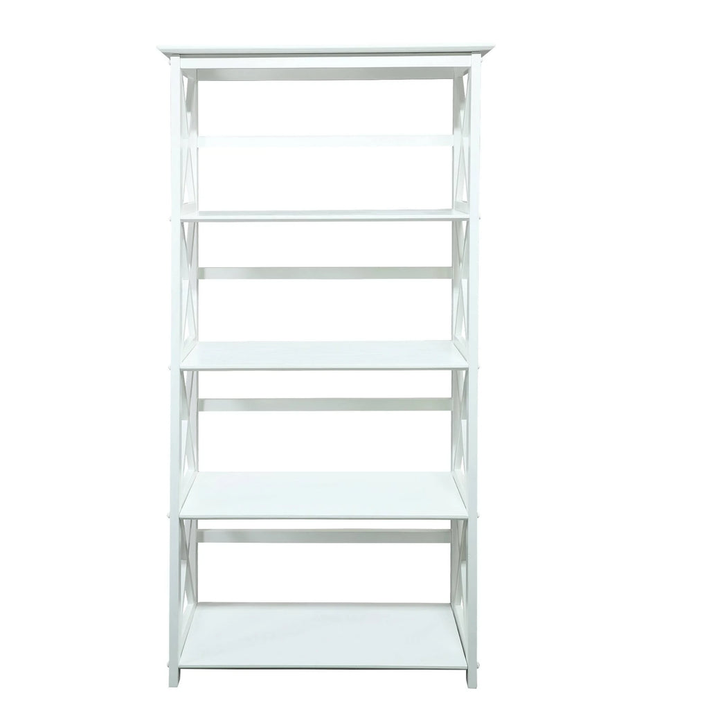White 5 Shelf Bookcase D996