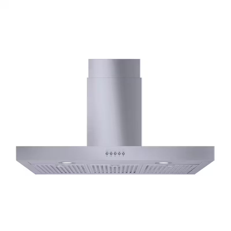 36 in. 350CFM Convertible T-Shape Wall Mount Range Hood in Stainless Steel with Charcoal Filters and LED Lighting F865024