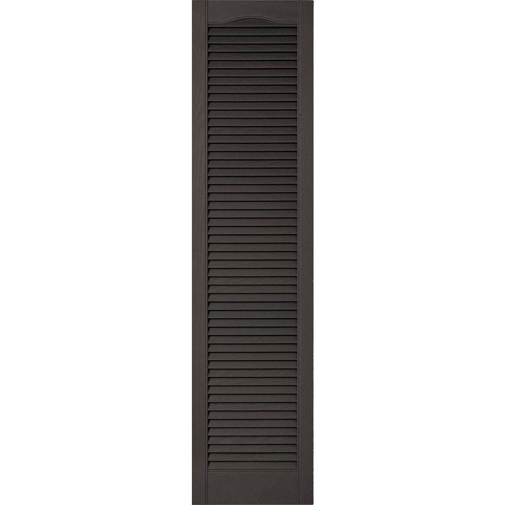 Vinyl Cathedral Top Open Louver Shutters W28040