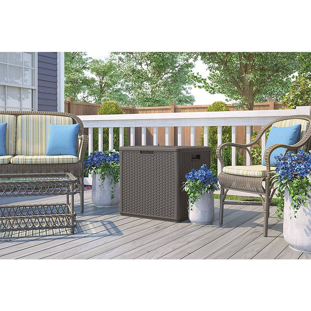 60 Gallon Resin Outdoor Storage Deck Box 2 Pack U72625
