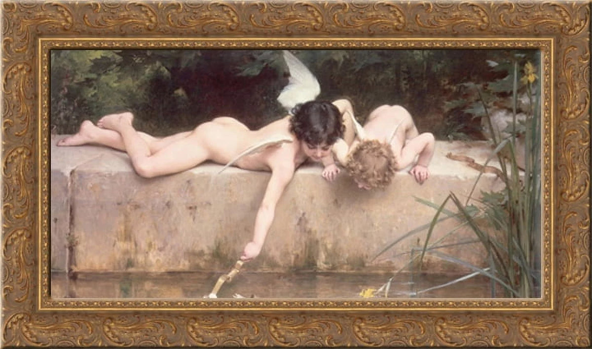 24x16 Gold Ornate Wood Framed Canvas Art X3516