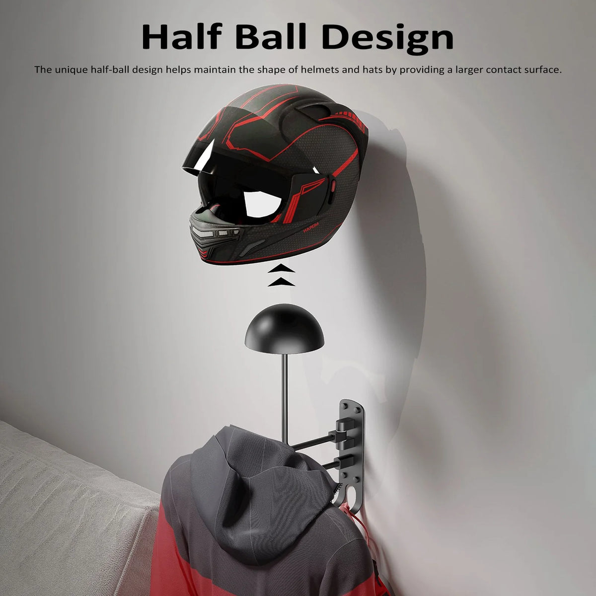 Helmet Wall Mount with 2 Caps O678