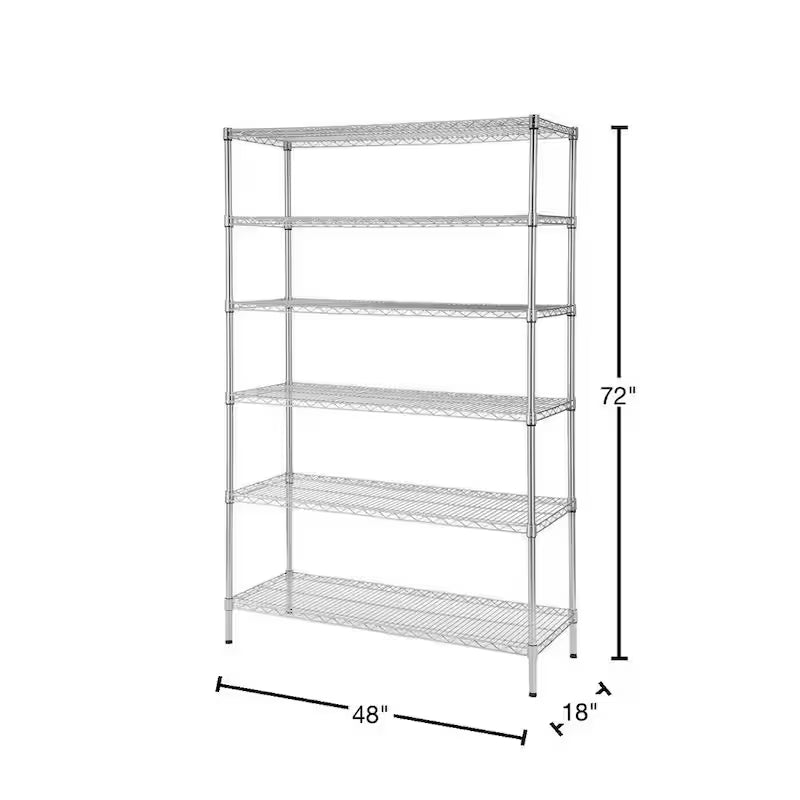 6-Tier Steel Wire Shelving Unit Chrome W718378