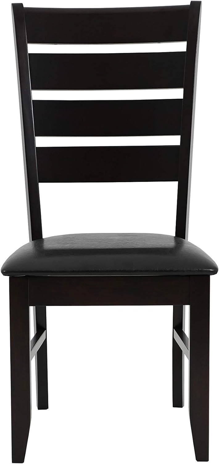 Slat Back Side Chairs Cappuccino and Black Set of 2 I70927