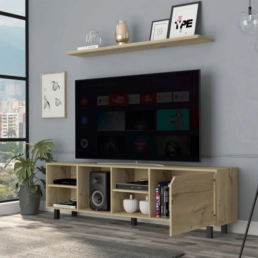 Light Oak Tv Stand with Shelves M20708
