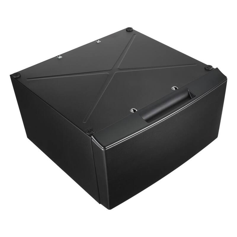 Black Laundry Pedestal with Storage Drawer M158586