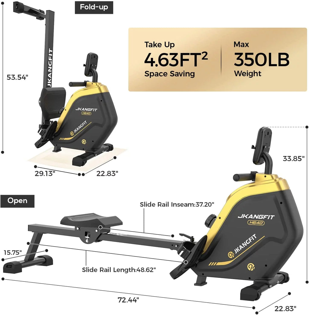 Folding Magnetic Rowing Machine with 16 Levels Resistance M4694