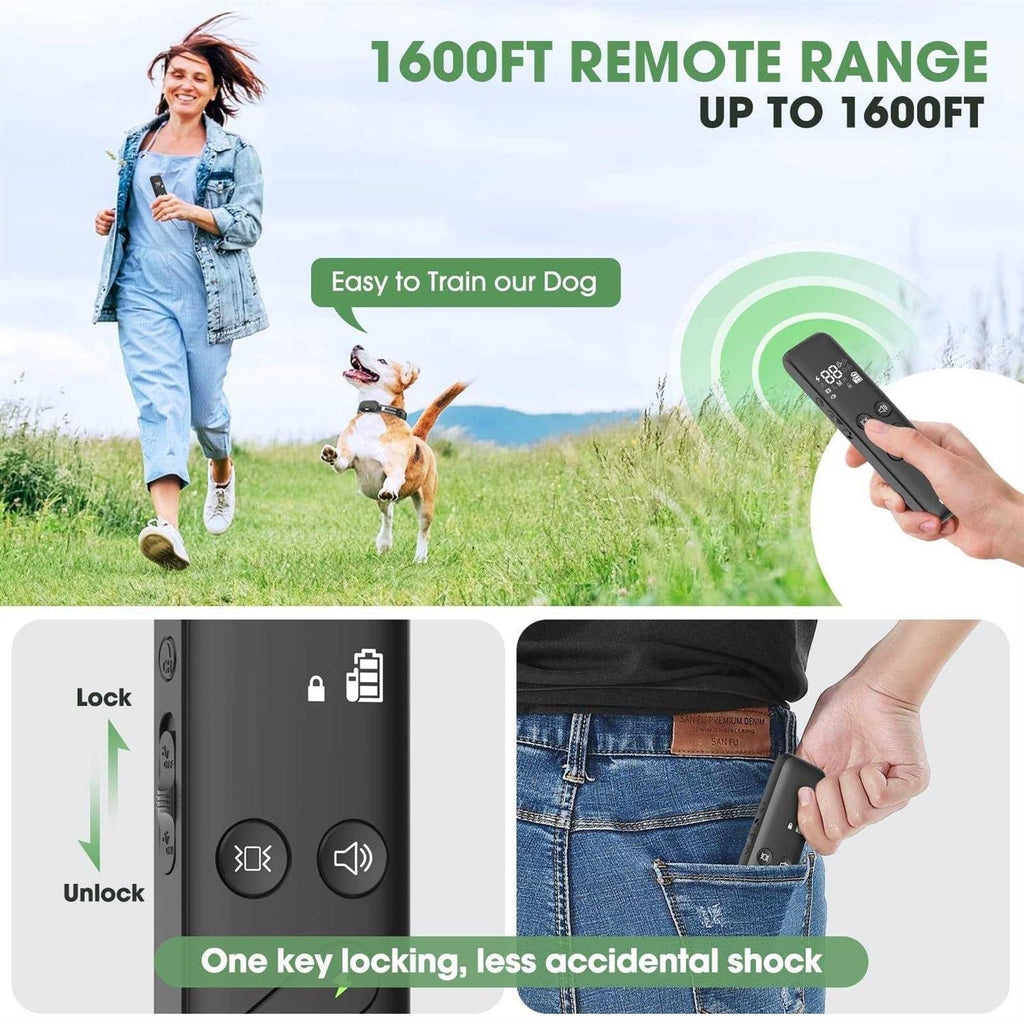 Electric Dog Training Collar with Remote 1600FT Rechargeable Waterproof K55292