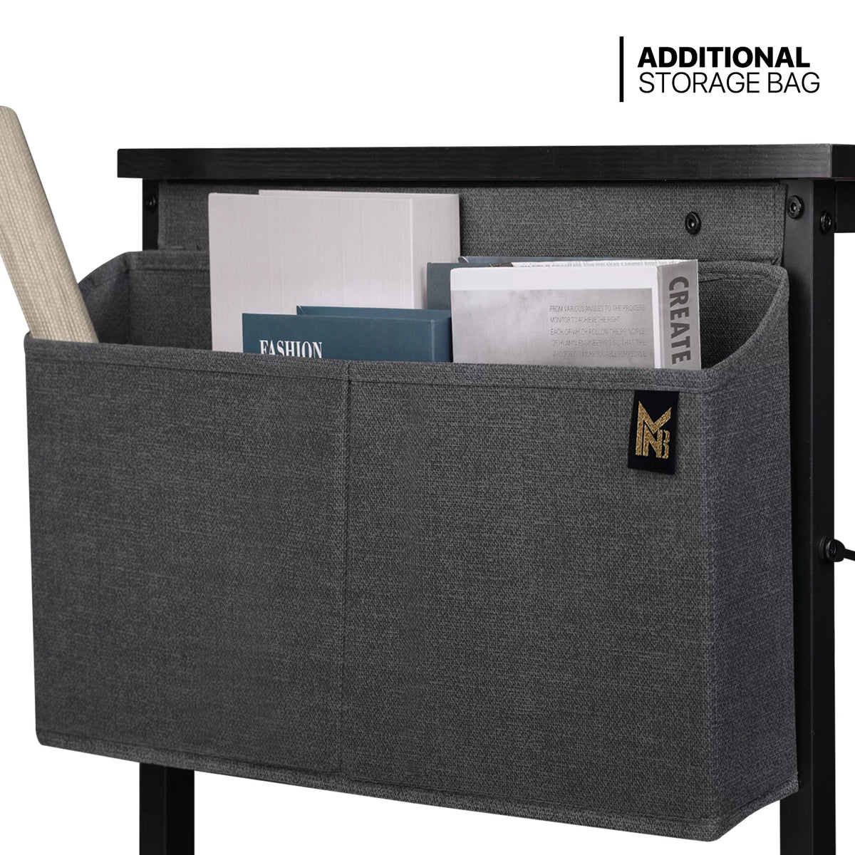55" Black Computer Desk with Storage Bag T139