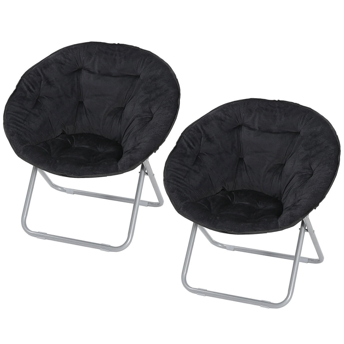 Set of 2 Black Folding Saucer Chair H777152